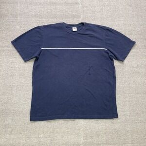Vintage‎ Old Navy t-shirt with strip mens Large Blue 2000s y2k
